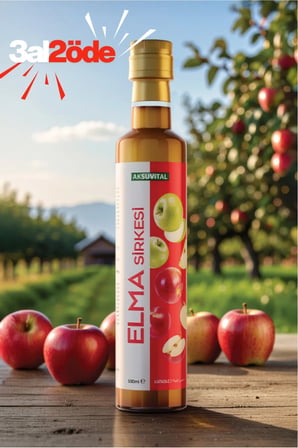 Aksu Vital Elma Sirkesi 500 ml Doğal ve Katkısız Fermente Sirke