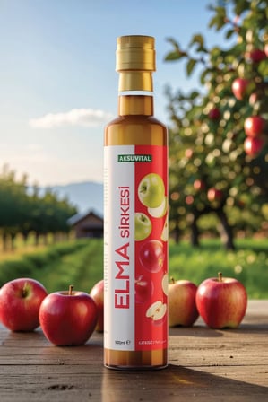 Aksu Vital Elma Sirkesi 500 ml Doğal ve Katkısız Fermente Sirke