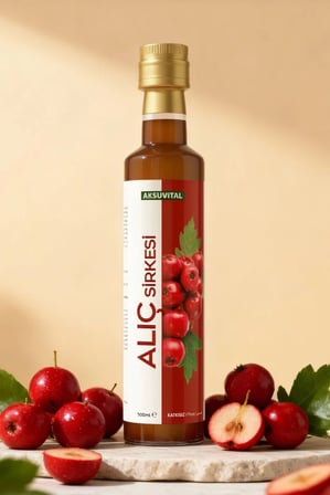 Aksu Vital Alıç Sirkesi 500 ml Doğal Katkısız Fermente Cam Şişe