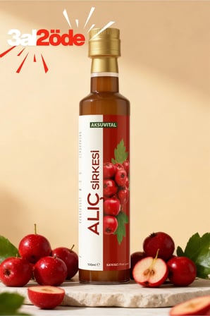 Aksu Vital Alıç Sirkesi 500 ml Doğal Katkısız Fermente Cam Şişe