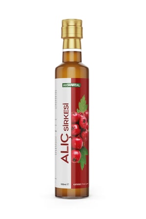 Aksu Vital Alıç Sirkesi 500 ml Doğal Katkısız Fermente Cam Şişe