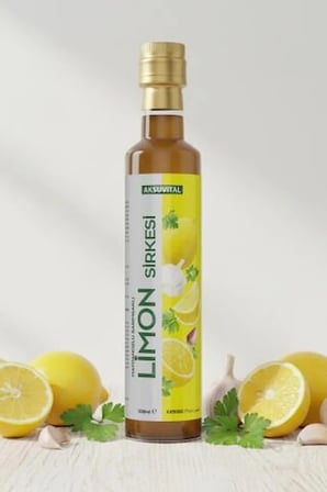 Aksu Vital Limon Sirkesi (Maydonoz ve Sarımsaklı) 500 ml - Katkısız, Doğal Fermantasyon
