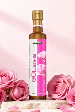 Aksu Vital Gül Sirkesi 500 ml Katkısız Cam Şişe