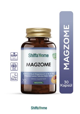 Shiffa Home Magzome Sukrozomiyal Magnezyum ve B6 D3 Vitamini 30 Kapsül