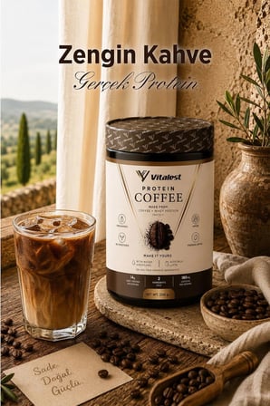 VİTALEST Protein Coffee 200G - Günlük Kahveni İçerken 14G Protein Al | Whey Protein ve Gerçek Kahve