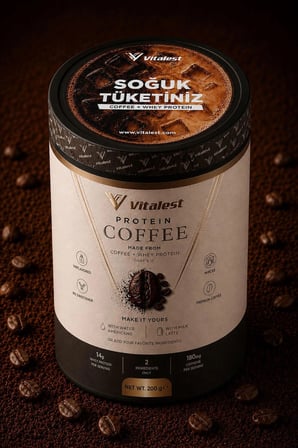 VİTALEST Protein Coffee 200G - Günlük Kahveni İçerken 14G Protein Al | Whey Protein ve Gerçek Kahve
