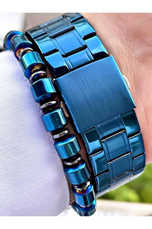 Ferrucci Lacivert Renk Fonsiyonlu&Takvimli Çelik Erkek Kol Saati