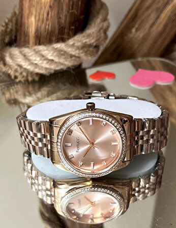 Ferrucci  Rosegold Çelik Şık Yeni Sezon Kadın Kol Saat+Bileklik Hediye