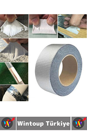 Ultra Güçlü Su Geçirmez Isıya Dayanıklı Alüminyum İzolasyon Tamirat 72 Mm X 2 Metre Çamur Bant 5 Adt