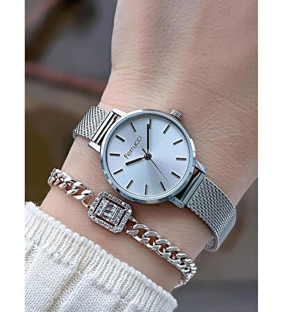 Ferrucci Hasır Ayarlanabilir Hafif Kordon Minimal Kasa Kadın Kol Saati