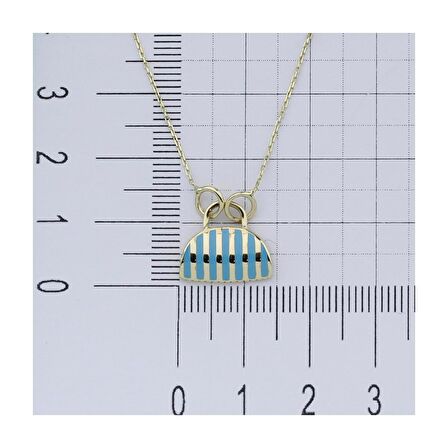 14 Ayar Altın Mineli Çanta Kolye 