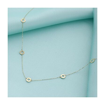 Beş Halka 14 Ayar Altın Kolye 4N37036