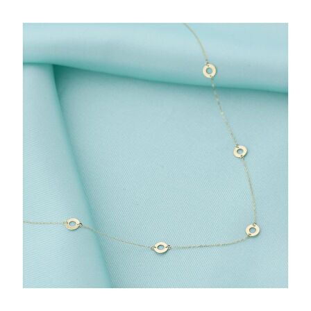 Beş Halka 14 Ayar Altın Kolye 4N37036