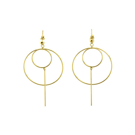 Minimalist Çemberler Altın Küpe