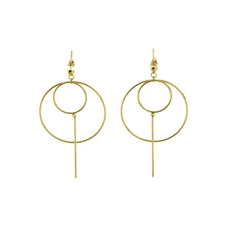 Minimalist Çemberler Altın Küpe