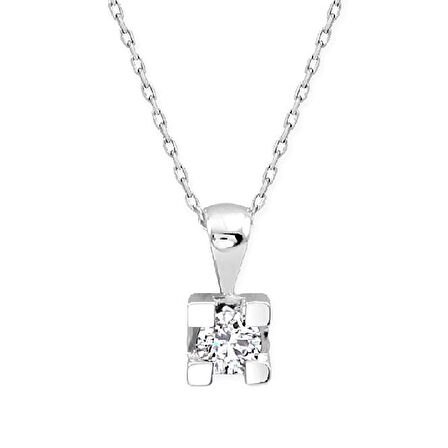0.05ct Karat E-F VS Pırlanta Tektaş Kolye 