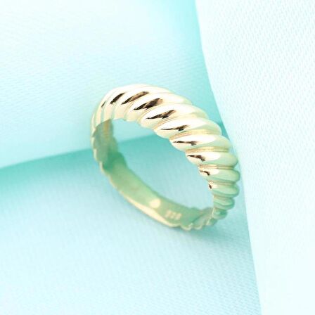 14K Altın İstiridye Desen Chocolate Yüzük 4Y28093