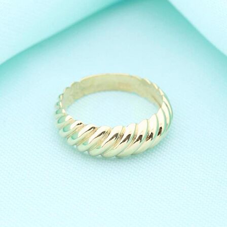 14K Altın İstiridye Desen Chocolate Yüzük 4Y28093