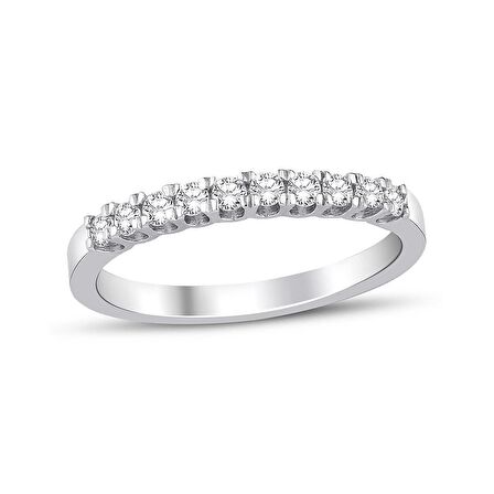 0.27 Karat Pırlanta 10 Taşlı Yarımtur Yüzük WPY8212