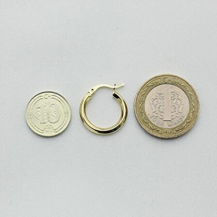 Keskin Altın Halka Küpe (Çapı: 1.9 cm)