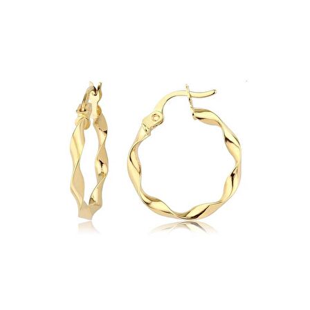 Burgu Altın Halka Küpe (Çapı: 1.9 cm) 
