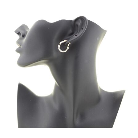 Burgu Altın Halka Küpe (Çapı: 1.9 cm) 