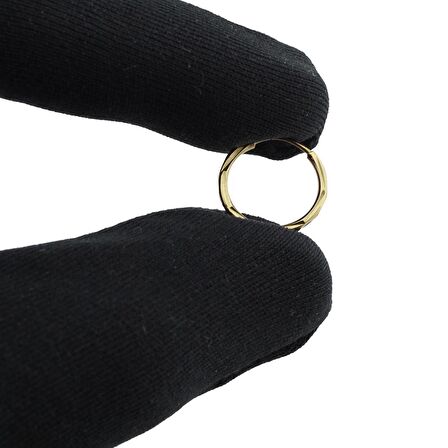 Altın Kalemli Halka Küpe (Çapı: 1.50cm)