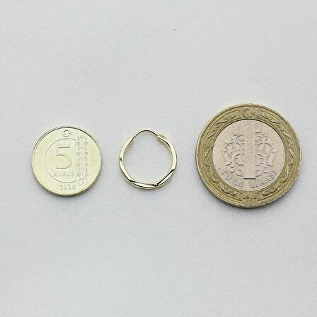 Altın Kalemli Halka Küpe (Çapı: 1.50cm)