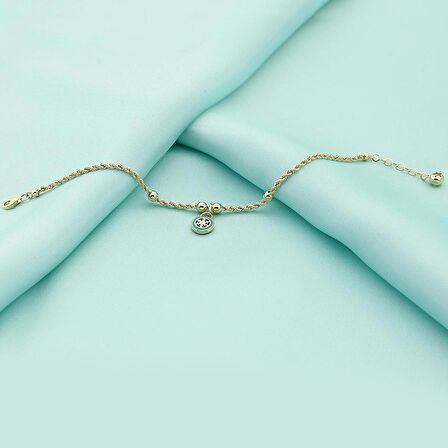 14 Ayar Altın Mineli Bileklik