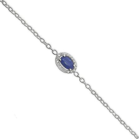 18 Ayar Altın 0.36 Karat Safir 0.05 Karat Pırlanta Bileklik