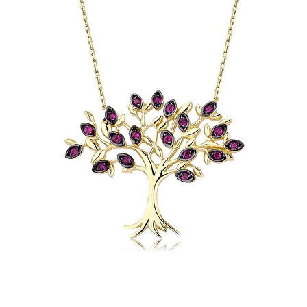 Yakut Hayat Ağacı Kolye