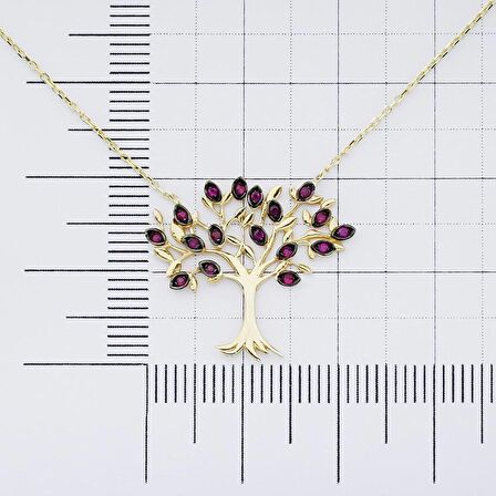 Yakut Hayat Ağacı Kolye