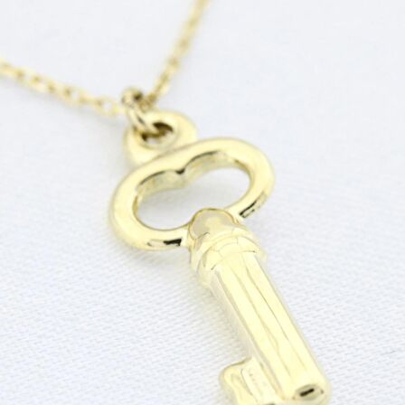 14 Ayar Altın Kilit Nazar Kolye