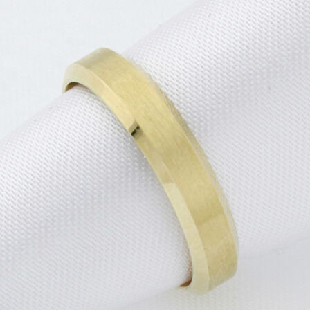 Kadın 4mm Kibrit Çöpü Mat Çatı Altın Alyans