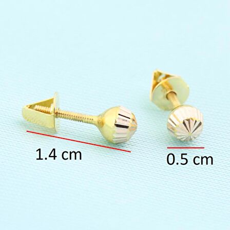 14 Ayar Altın Top Küpe