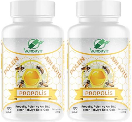 Yurdavit Polen Arı Sütü Propolis 575 Mg 2x100 Tablet