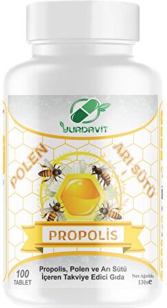 Yurdavit Polen Arı Sütü Propolis 575 Mg 100 Tablet