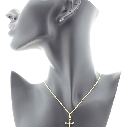 14 Ayar Altın Tasarım Çapa Kolye