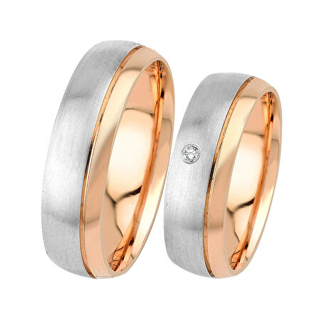 Tektaş Pırlanta Tasarım Çift Alyans - Nişan Yüzüğü