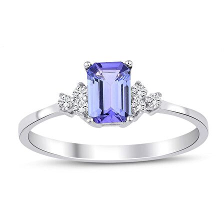  Tanzanite Taşlı Tasarım Pırlanta Yüzük