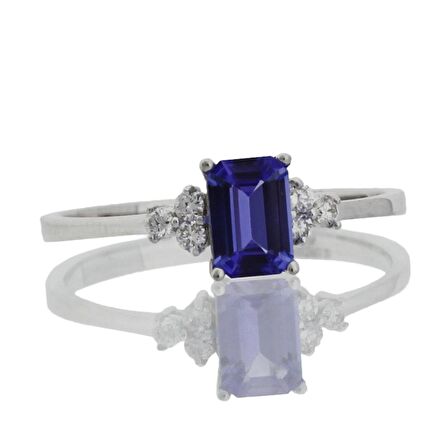  Tanzanite Taşlı Tasarım Pırlanta Yüzük
