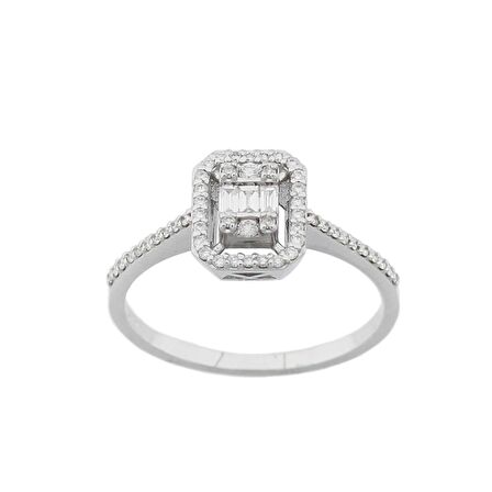 0.22 Karat Baget Pırlanta Yüzük (E-F VS)