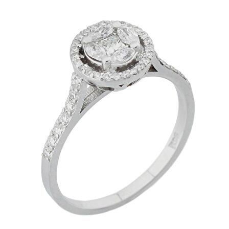 Markiz Pırlanta Taşlı Tasarım Yüzük - 0.42 Karat 