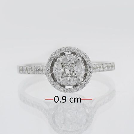 Markiz Pırlanta Taşlı Tasarım Yüzük - 0.42 Karat 