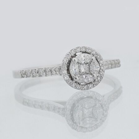 Markiz Pırlanta Taşlı Tasarım Yüzük - 0.51 Karat