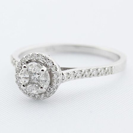 Markiz Pırlanta Taşlı Tasarım Yüzük - 0.51 Karat