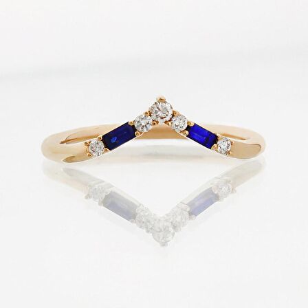 Pırlanta - Safir Tasarım Eklem Yüzük