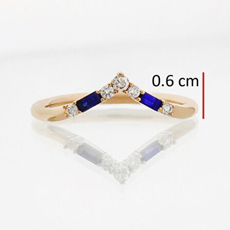 Pırlanta - Safir Tasarım Eklem Yüzük