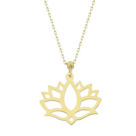 14 Ayar Altın Lotus Çiçeği Kolye 