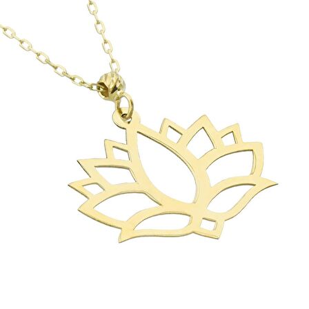 14 Ayar Altın Lotus Çiçeği Kolye 